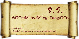 Vörösváry Imogén névjegykártya